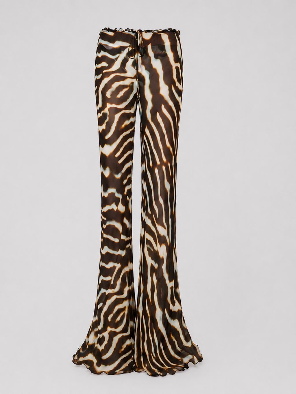 Abstract Zebra Flared Pants